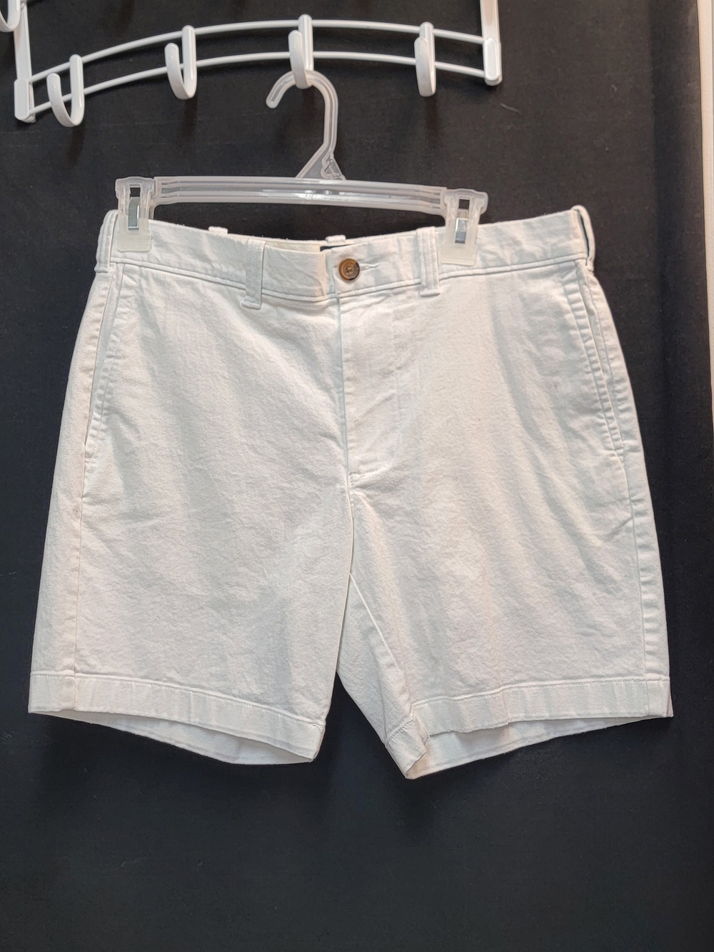 J. Crew Men's White Flat-Front Cotton Shorts
